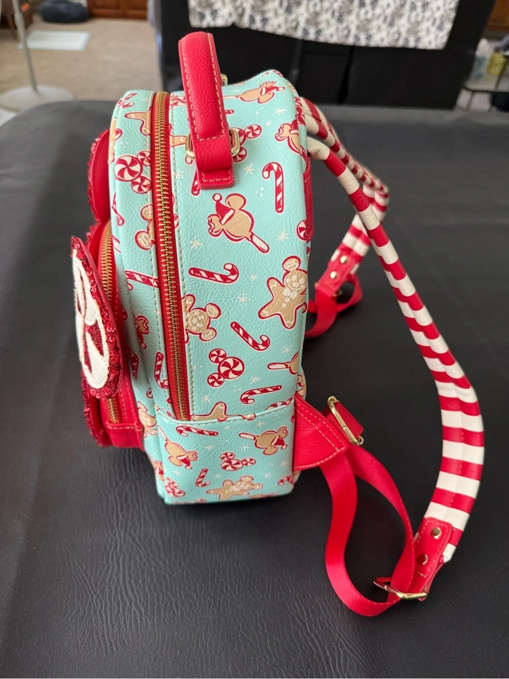 NWOT 2022 Disney Parks Loungefly Peppermint Candy Cane Christmas Backpack